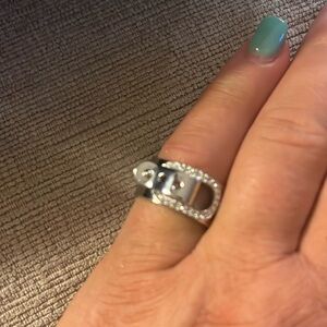 Michael Kors, silver studded buckle ring NWT